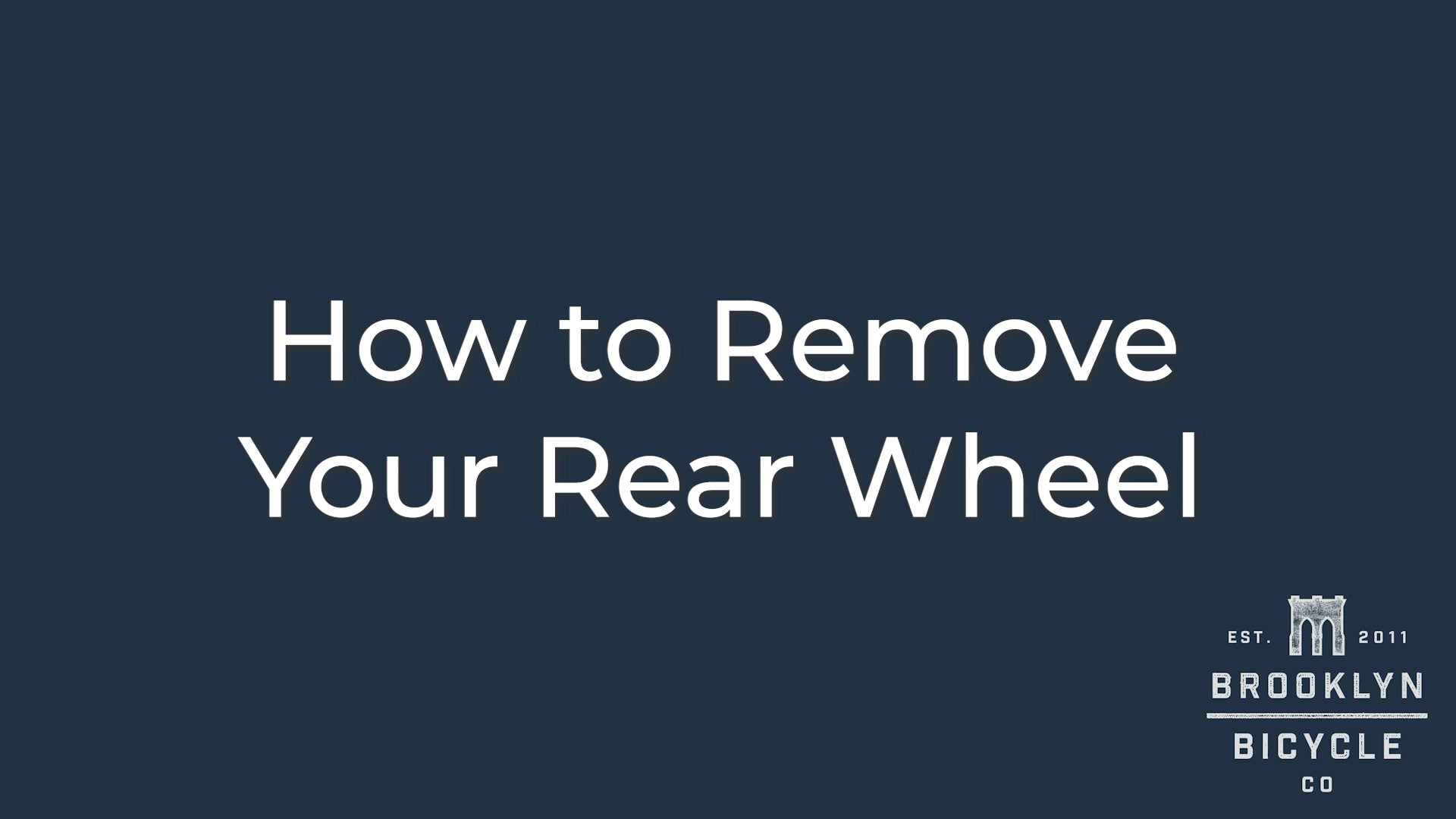 How to Remove your Quick Release Rear Wheel